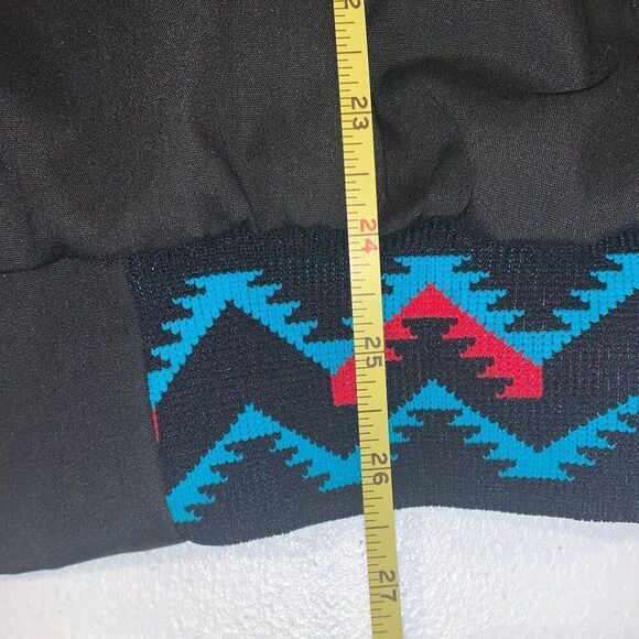 Vintage Black Aztec Snap Down Bomber Jacket Size Large - Picture 11 of 13
